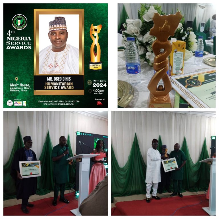 Mr. Obed Dihis Receives Humanitarian Service Award at 4th Nigeria Service Awards